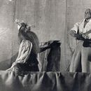 Draamateater: “Kalevipoeg ja sarviklased” (M. Veetamm, 1950). Stseen lavastusest.