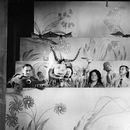 ERN: “Hirvepoiss” (I. Normet, 1978). Näitlejad nukkudega: (vasakult) O. Paesüld (Krokodill), K. Renel (Pühvel), R. Rootare (Hirvepoiss), H. Gustavson (Papagoi), E. Uus (Tigu), I. Tamre (Tiiger), V. Kõrvits (Boamadu). /Foto: H. Saarne/