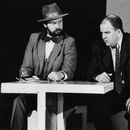 ERN: “Ninasarvik” (E. Ionesco, 1988). Stseen lavastusest: (vasakult) Jean – H. Kõrvits, Berenger – H. Toompere.